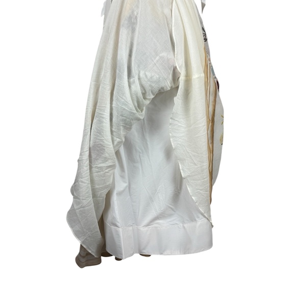 Alice & Olivia Haven Flared Midi Dress Floral White Sleeveless Broken Zip - Picture 9 of 13